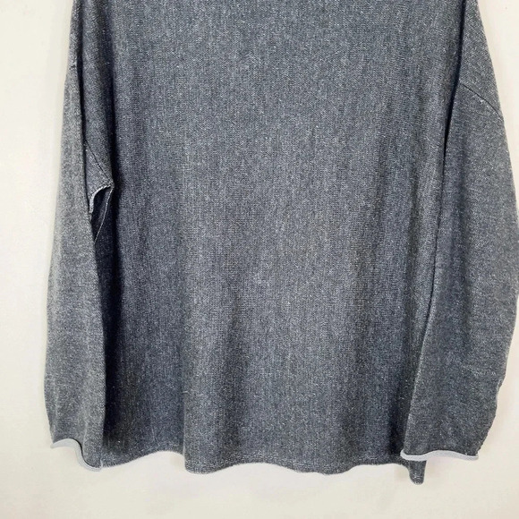 Eileen Fisher Womens Size Small Tunnel Neck Long Sleeve Heathered Grey Top - Picture 12 of 15